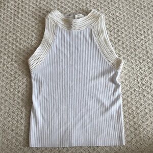 NWT Ann Taylor High Neck 
Crochet Trim Sweater Shell